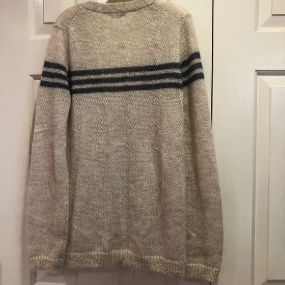 J Crew Mohair Wool Blend Cardigan Size M Collegiate 3 stripe - Picture 6 of 6
